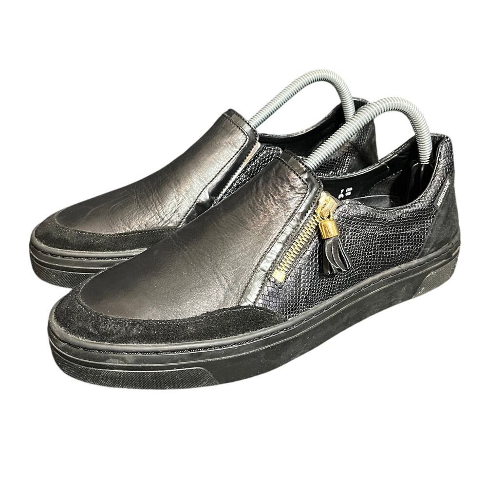 Mephisto Leather Slip On‎ Shoes Women Black Zip Albina Size US 9.5 UK 7 Casual